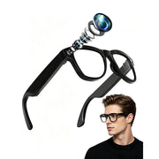 Geryst AI Smart Glasses with 8MP 4K Camera, 1200P Video Recording, Real-Time Translation in 139 Languages, Voice Assistant, Open-Ear Audio, Anti Blue Light Protection, Clear