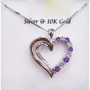 Brilliance Fine Jewelry Ss/10k Trd Ame & Wht Topz Heart Pendant - High-Quality