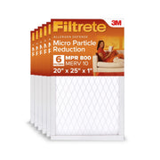 Filtrete 20x25x1 HVAC Furnace Air Filter 800 MPR MERV 10 Micro Particle Reduction 6 Pack
