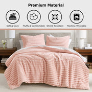 Regency Heights Fluffy Ribbed Plush Comforter Set, Blue Ombre, Full/Queen, 3-Piece