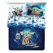 Star Wars JF25863WCCD Grogu Blue 7 Piece Full Bed Set with Sham 100% Microfiber