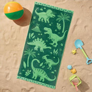 Member's Mark Kids Beach Towel, 100% Cotton, Reversible Dinosaur Jungle Design, 30 in x 60 in, Super Soft, Absorbent