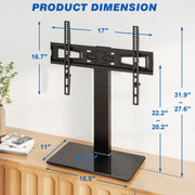 RTVR Universal Table Top TV Stand, Adjustable Height 27.6-31.9 in, Swivel 30, Black, Fits 32 to 75 Inch TVs