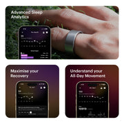 ULTRAHUMAN UHRA-RT-08 Ring AIR Smart Ring - Size 8 - Raw Titanium - Track Sleep, Movement & Recovery Score