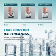 EUHOMY Ice Cube Maker Machine Countertop, 34lbs Per Day, Dual Water Tanks, Adjustable Ice Thickness, 24-Hour Timer, Auto-Cleaning, Black, IM-FM