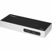 StarTech.com Laptop Docking Station, USB 3.0 Dual Monitor with HDMI and DVI/VGA, 6-Port USB 3.1 Hub, Gigabit Ethernet, Audio, Black and Silver, DK30ADD