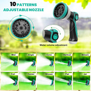 AUOSHI Retractable Garden Hose Reel, 1/2 Inch Diameter, 100ft PVC Hose with 10-Function Spray Nozzle, Wall Mount with 180-Degree Swivel Bracket, Slow Return System, ZYW03-S30