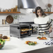 Gourmia French Door Digital Toaster Oven Air Fryer, 24L Capacity, 12 Cooking Functions, Integrated Temperature Probe, Stainless Steel