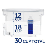 PUR DS1811ZA PLUS 30 Cup Water Filter Pitcher Dispenser, Blue/White