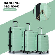 Tripcomp T6166-2SK Hardside 3Piece Luggage Set with Spinner Wheels, Green