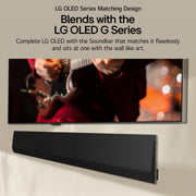 LG SG10TY 3.1-Channel Soundbar with Wireless Subwoofer, Dolby Atmos, DTS:X, WOW Orchestra, Ultra-Slim One Wall Design, Black