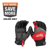 Milwaukee 48-73-8770 Anti-Vibration Mechanics Gloves, Small, Padded Synthetic Leather Palms, Reinforced High-Wear Areas, Smartswipe Knuckle, Black Gray Red, 48-73-8770
