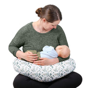 Parent's Choice NPW-3PS Nursing Pillow with Green Leaf Design Polyester Cover