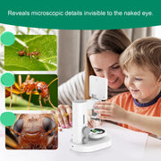 Hutact Digital Microscope, 3.5-Inch HD LCD Screen, 100X-1000X Magnification, 10MP Imaging, Detachable Stand, LED Lights, USB Compatible