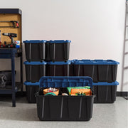 Iris USA 12 Gallon Plastic Storage Bins with Lids, Heavy-Duty Stackable Totes, Reinforced Handles, 4 Pack, 500410