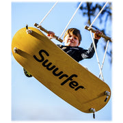 Swurfer Original Stand Up Surfing Wooden Outdoor Swing with Adjustable Handles Brown Green SW001