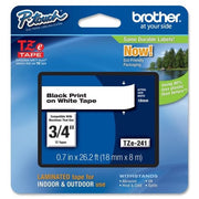 Brother TZE241 18mm Laminated Tape, Black on White