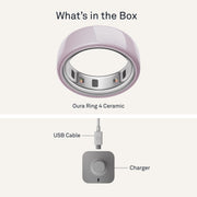 Oura Ring 4 Ceramic Smart Ring, Petal Color, Size 8, Titanium Durable Design