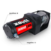 X-BULL USAM-XBEW018 12V Electric Winch 3000LBS Steel Cable Towing ATV/UTV Off-Road with Mounting Bracket Wireless Remote