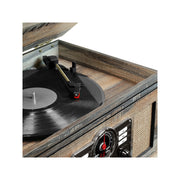 Victor VTA-200B-FSG 6-in-1 Nostalgic Bluetooth Record Player with 3-speed Turntable, Shiplap Grey