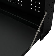 WorkPro 36-Inch Wall Mount Workbench with Foldable Steel Surface, Black, Heavy-Duty, Space-Saving Design, 42769