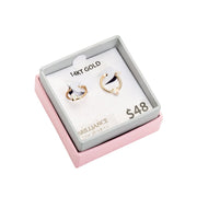 Brilliance Fine Jewelry 14KT Yellow Gold Hoop Heart Earrings - Clip in Closure