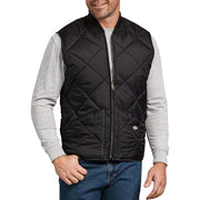 Dickies Diamond Quilted Nylon Vest for Men - Black - XL