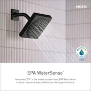 Moen Cia Collection Matte Black Shower Only Trim Kit, Pressure Balanced, Single Handle, Zinc Construction, 1.75 GPM, T2262EPBL