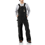 Carhartt Men's Firm Duck Bib Overall, Loose Fit, 12-Ounce Cotton Duck Fabric, Black, 40W x 30L, 106671