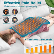 TCVOR Extra Large Heating Pad, 17 x 33 in, Super Soft Flannel, 6 Heat Settings, 6 Timer Options, Corded Electric NA-H1223C