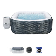 SaluSpa 60101E Monterey AirJet Outdoor Inflatable Square Hot Tub 4-6 Person with Pump