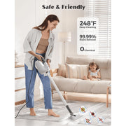 VicTsing 10-in-1 Detachable Handheld Steamer and Floor Steam Mop, 350ml Tank, 10s Fast Heat-Up, 2 Steam Levels, White, GEHM942AWUS