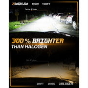 XWQHJW H7+H7+H11 LED Headlight Bulbs Combo, H7 High Low Beam and H11 Fog Lights, 6000K White, 16000 Lumens, 55W