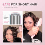 TYMO ROVY Compact 1 Inch Ceramic Curling Iron, Ionic Beach Wave Hair Waver, Fast Heating Pink HC507PM
