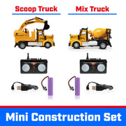 Force1 Mini Firefighter RC Truck 2-Pack, 1:64 Scale Spray and Lift Fire Trucks with LED Lights, Rechargeable, 2.4GHz Remote Control