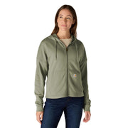 Carhartt Women's TENCEL Fiber Series Full Zip Athletic Sweatshirt, Loose Fit, Avery Fern, X-Large, 106837