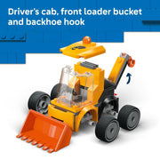 LEGO City Rides Construction Loader Building Toy with Backhoe, Loader Bucket, Minifigure, 61 Pieces, Multicolor 6581045