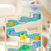 Melissa & Doug 30736 Rollables Wooden Ocean Slide Infant and Toddler Toy (5 Pieces)