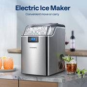SPECSTAR X003KYQ70L Nugget Ice Maker Machine Countertop Ice Maker with Hand Scoop 10 Ice Bags and Self Cleaning Function 44lbs/Day Sliver