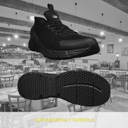 TredSafe Women's Coil On Edge Slip Resistant Safety Shoes, Lightweight Dreamcell Foam Insole, Black, 9.5