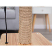 Vibrant Life Minimalist Cat Tree, 3-Level 30in with Large Condo, Sofa Bed Perch, Natural Jute Scratching Post, 3 Teaser Toys, Beige, CT230549