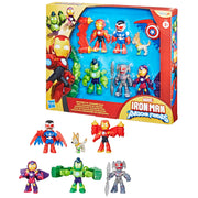 Hasbro Marvel Iron Man and His Awesome Friends Armored-Up Avengers Pack, 3-Inch Poseable Action Figures with Detachable Armor Accessories, 6-Pack