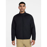 Ozark Trail Men's Light Insulated Nylon Zip Jacket, Wind- and Water-Resistant, Rich Black, Mid-Length, 3XL, Rich Black