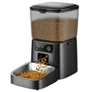 Oneisall FD-01 Automatic Cat Feeder, 3.5L Capacity, Dual Power, Stainless Steel Bowl, 6 Meals Per Day, Detachable Washable Design, Black