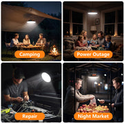 COSJM 8800mAh LED Camping Lantern, Rechargeable, 6000 Lumens Portable Tent Light with Magnetic Base, Hook, Power Bank Function, IPX5 Waterproof, Black, FDD001