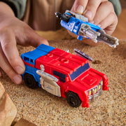 Hasbro Transformers Cyberworld Armored Cyber Changers Optimus Prime 4-Inch Action Figure with Quick 2-in-1 Transformation and Converting Blaster Accessory