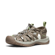 KEEN Whisper Women's Athletic Sandals, Water-Resistant, Lightweight, Adjustable Bungee Closure, Timberwolf/Tarragon, Size 6.5 Medium, 1027365