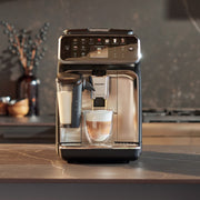 Philips 4400 Fully Automatic Espresso Machine with LatteGo Milk Frother, SilentBrew Technology, Ceramic Grinder, 12 Hot and Iced Beverages, Black Chrome, EP4447/90