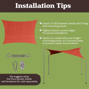 Pure Garden Sun Shade Canopy, 10 ft x 13 ft Curved Rectangle Shade Sail with UV Protection, Sand