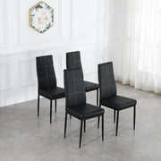 Ktaxon Set of 6 High PU Leather High Back Dining Chairs, Black